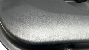 Ornamente ușă față stânga Lincoln MKZ 17-20 negru cu inserție neagră din piele, cotiera din piele neagră, inserție lemn deschis lucios, cu iluminare din spate, cu mâner, zgârieturi, rupturi, îndoit, c