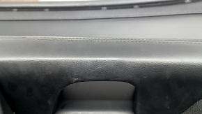 Ornamente ușă față stânga Lincoln MKZ 17-20 negru cu inserție neagră din piele, cotiera din piele neagră, inserție lemn deschis lucios, cu iluminare din spate, cu mâner, zgârieturi, rupturi, îndoit, c