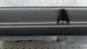 Ornamente ușă față dreapta Lincoln MKZ 17-20 negru cu inserție neagră din piele, cotiera din piele neagră, inserție lemn deschis lucios, cu iluminare din spate, cu mâner, zgârieturi, rupturi, îndoit, 