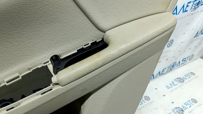 Обшивка двери карточка задняя правая Honda Accord 13-17 бежевая, подлокотник и вставка кожа бежевая, под чистку