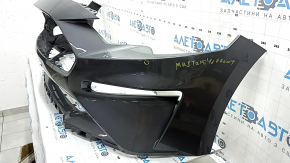 Бампер передний голый Ford Mustang mk6 18-23 рест, графит, царапины, незаводские отверстия, вмятины