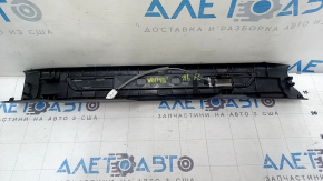 Ornament prag ușă cu iluminare, stânga față, Toyota Venza 21-24, negru, acoperit cu folie, îndoit