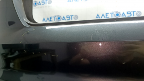 Бампер задний голый Audi A4 B9 20-25 без парктроников, графит LZ7S, без заглушки, песок, сколы, царапины, примят, сломаны крепления