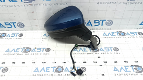 Зеркало боковое правое в сборе VW Tiguan 18-19 6+2 пинов, BSM, поворотник, подогрев, синее, царапины