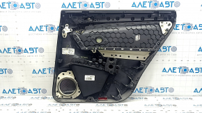 Panou ușă spate stânga negru pentru VW Tiguan 18-20, cotieră din piele, inserție din piele gri, cu mâner, zgârieturi