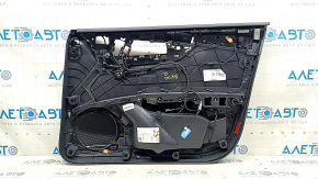 Ornamente gri închis pentru ornamentele ușii stânga față a unui Audi A4 B9 20-25, inserție din piele gri, cu cotieră gri, pentru curățare