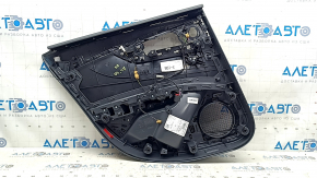 Panou decorativ ușă spate dreapta Audi A4 B9 20-25 gri închis, inserție din piele gri, cu cotieră gri, fără perdea, pentru curățare