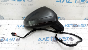 Зеркало боковое правое в сборе Audi A4 B9 20-25 13 пинов, графит, поворотник, подогрев, автозатемнение, память, BSM, царапины