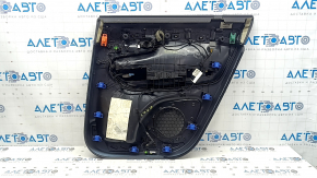 Panou decorativ ușă spate stânga Volvo XC90 16-23 piele neagră, inserție din lemn, fără perdea, zgârieturi, rupturi