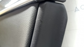 Panou decorativ ușă, spate dreapta, Volvo XC90 16-23, piele neagră, inserție din lemn, cotieră din piele neagră, fără cortină, cu iluminare din spate, cu buton de închidere centralizată, zgârieturi, r