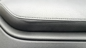 Panou decorativ ușă, spate dreapta, Volvo XC90 16-23, piele neagră, inserție din lemn, cotieră din piele neagră, fără cortină, cu iluminare din spate, cu buton de închidere centralizată, zgârieturi, r