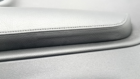 Panou decorativ ușă, spate dreapta, Volvo XC90 16-23, piele neagră, inserție din lemn, cotieră din piele neagră, fără cortină, cu iluminare din spate, cu buton de închidere centralizată, zgârieturi, r
