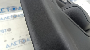 Panou decorativ ușă, spate dreapta, Volvo XC90 16-23, piele neagră, inserție din lemn, cotieră din piele neagră, fără cortină, cu iluminare din spate, cu buton de închidere centralizată, zgârieturi, r