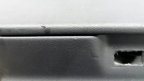 Panou decorativ ușă față stânga Volvo XC90 16-22 piele neagră, inserție din lemn, element de fixare rupt, zgârieturi