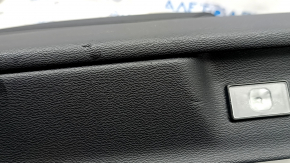 Panou decorativ ușă față stânga Volvo XC90 16-22 piele neagră, inserție din lemn, element de fixare rupt, zgârieturi