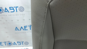 Спинка заднего ряда сидений 2 ряд левая VW Tiguan 18-21 кожа серая, перфорация, с ремнем, замята, сломано крепление накладки, под химчистку