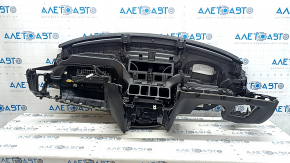 Торпедо передняя панель с AIRBAG Volvo XC90 17-25 тип 1, черная, с простой проекцией, царапины