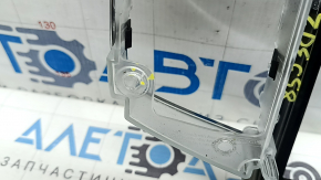 Ornamente panou frontal Volvo XC90 16-23, ramă monitor, negru lucios, crom, zgârieturi, crăpături la elementele de fixare, îndoitură