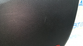 Panou decorativ ușă, față dreapta, Hyundai Tucson 19-21, negru, inserție neagră, cotiera din piele neagră, zgârieturi