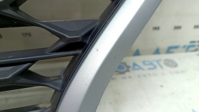Решетка радиатора grill в сборе Hyundai Tucson 19-21 черный мат, обрамление серебро, с эмблемой, песок