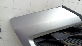 Решетка радиатора grill в сборе Hyundai Tucson 19-21 черный мат, обрамление серебро, с эмблемой, песок