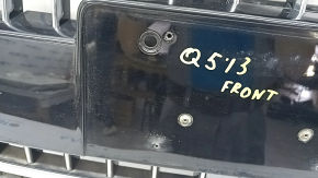 Решетка радиатора grill Audi Q5 8R 13-17 рест, без парктроников, глянец, хром, с эмблемой quattro, незаводские отверстия