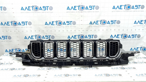 Решетка радиатора grill в сборе Jeep Grand Cherokee WL 21-26 тип 2, черный глянец, хром