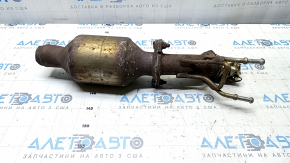 Катализатор второй Ford Fusion mk5 13-19 hybrid отпилен, с фланцем, ржавый, примят