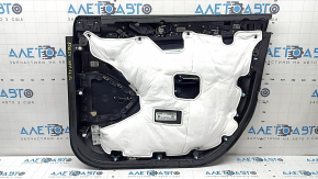 Ornamente ușă față stânga complete Jeep Grand Cherokee WL 21-25 negru, ALPINE, cu iluminare din spate, inserție piele neagră, cotiera piele nappa neagră, cusături gri, ornament sub braț cu crom, p