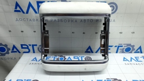 Накладка центральной консоли задняя под монитор Tesla Model X 22-26 белая кожа, с хром молдингом, под химчистку