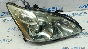 Фара передняя правая в сборе Lexus RX300 RX330 RX350 RX400h 04-09 ксенон AFS, светлая, под полировку, сломано крепление