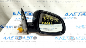 Зеркало боковое правое в сборе BMW X3 F25 15-17 5 пинов, поворотник, автозатемнение, подогрев, Shadow-Line, черный 416, потертости, царапины