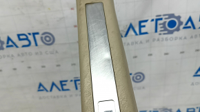 Накладка порога с подсветкой передняя левая Lexus RX300 RX330 RX350 RX400h 04-08 беж, с подсветкой, , с хромированной накладкой, царапины, вмятина, побелел пластик