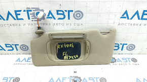 Козырек левый Lexus RX300 RX330 RX350 RX400h 04-09 бежевый, без крючка, с накладкой, под чистку, вмятины