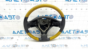 Volan Lexus RX300 RX330 RX350 RX400h 04-09, piele neagră, cu lemn, cu suprapuneri, zgârieturi, uzat