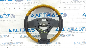 Руль голый Lexus RX300 RX330 RX350 RX400h 04-09 кожа черная, с деревом, с накладками, царапины, потерт