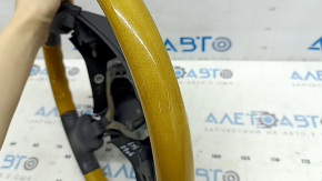 Руль голый Lexus RX300 RX330 RX350 RX400h 04-09 кожа черная, с деревом, с накладками, царапины, потерт