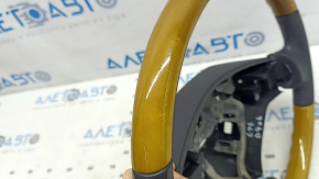 Руль голый Lexus RX300 RX330 RX350 RX400h 04-09 кожа черная, с деревом, с накладками, царапины, потерт