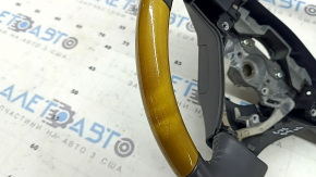 Руль голый Lexus RX300 RX330 RX350 RX400h 04-09 кожа черная, с деревом, с накладками, царапины, потерт