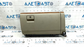 Перчаточный ящик, бардачок Lexus RX300 RX330 RX350 RX400h 04-09 кожа, бежевый,2 части, с пленкой под дерево, царапины, надрыв