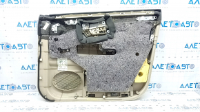 Обшивка двери карточка передняя левая Lexus RX300 RX330 RX350 RX400H 04-09 беж, с бежевой вставкой, подлокотник беж кожа, молдинг под дерево глянец, с пленкой под дерево, с ручкой, с карманом, царапин