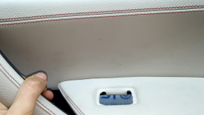 Panou ușă față dreapta pentru BMW X3 F25 11-17, negru, inserție din piele Elfenbein-Weiss cu cusături roșii, inserție cu aspect de lemn, necesită curățare, zgârieturi