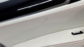Ornamente ușă, spate stânga, BMW X3 F25 11-17, negru, inserție din piele elfenbein-weiss cu cusături roșii, fără perdea, zgârieturi, necesită curățare