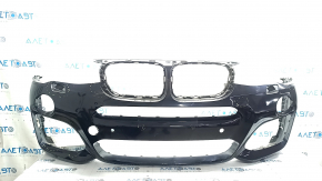 Бампер передний голый BMW X3 F25 15-17 M-Sport, черный 416, царапины, потерт, надломаны крепления