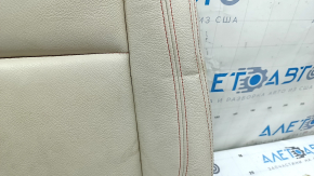 Обшивка подушки водительского сиденья BMW X3 F25 11-17 кожа elfenbein-weiss с красной строчкой, Sport, под химчистку, потертости