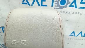 Подголовник передний левый BMW X3 F25 11-17 кожа elfenbein-weiss с красной строчкой, Sport, электро, примят, под химчистку