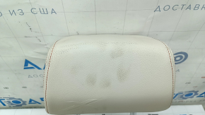 Подголовник 2 ряда левый BMW X3 F25 11-17 кожа elfenbein-weiss с красной строчкой, Sport, под химчистку