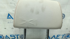 Подголовник 2 ряда левый BMW X3 F25 11-17 кожа elfenbein-weiss с красной строчкой, Sport, под химчистку