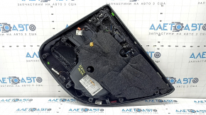 Ornamente ușă spate stânga complete Audi A6 C8 19-21 gri închis sub cortină, inserție Alcantara neagră, cotieră piele maro, partea superioară piele gri închis, ornament cromat cu iluminare din spate, 