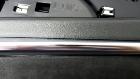 Ornamente ușă față dreapta complete Audi A6 C8 19-21 gri închis pentru cortină și memorie, inserție Alcantara neagră, cotieră piele maro, partea superioară piele gri închis, ornament cromat cu ilumina